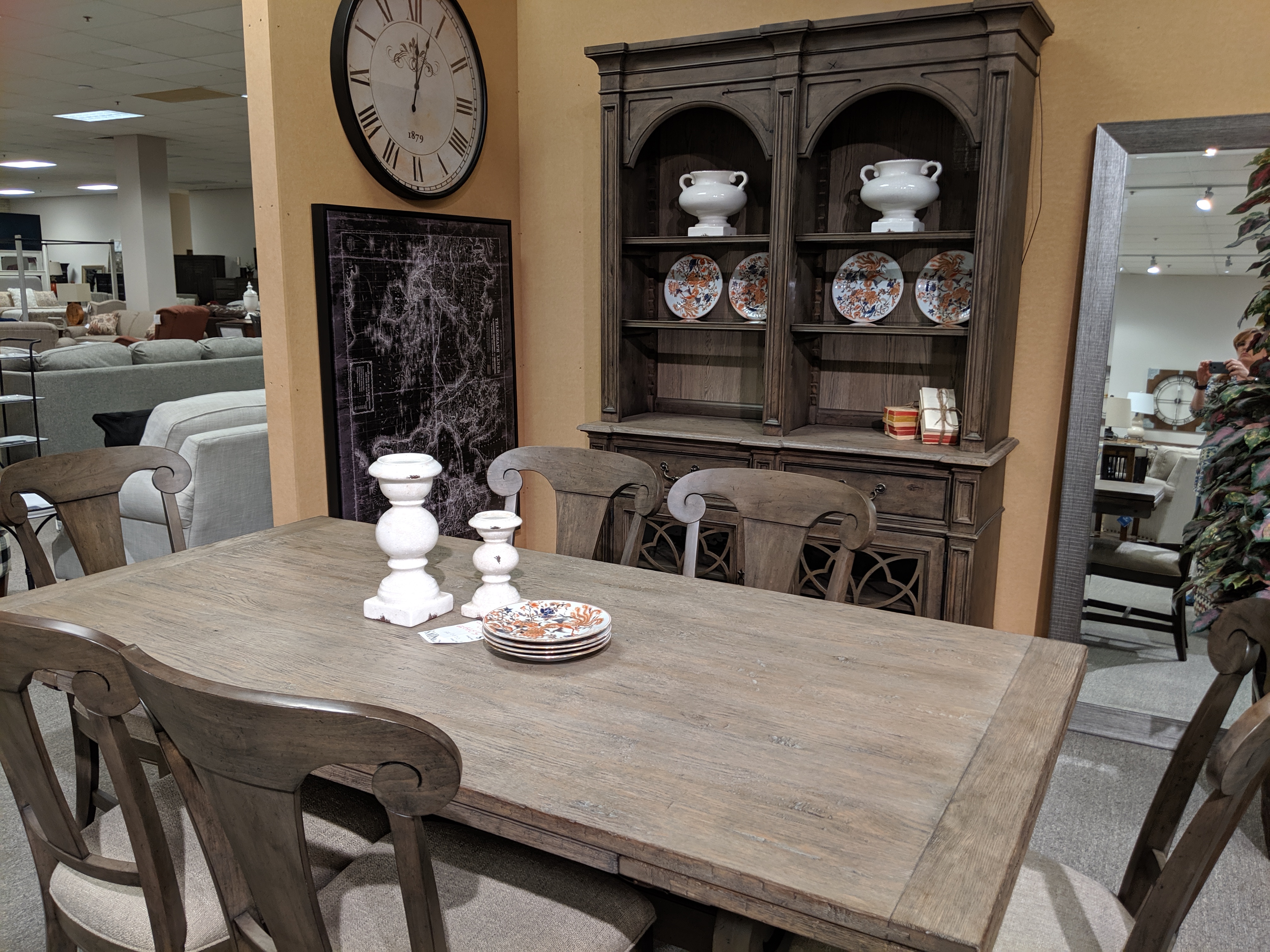 wooden dining table for six people